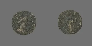 Coin Depicting the Amazon Cyme, 253-268. Creator: Unknown Coin Depicting the Amazon Cyme, 253-268. Creator: Unknown