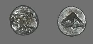 Samos Gallery: Coin Depicting Two Calves Heads, 550-440 BCE. Creator: Unknown