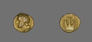 Coin Depicting the God Apollo, about 357-353 BCE. Creator: Unknown Coin Depicting the God Apollo, about 357-353 BCE. Creator: Unknown