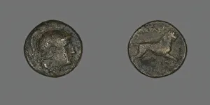 Coin Depicting the God Ares, 306-281 BCE. Creator: Unknown Coin Depicting the God Ares, 306-281 BCE. Creator: Unknown
