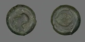 Coin Depicting the Goddess Athena, 345-317 BCE. Creator: Unknown Coin Depicting the Goddess Athena, 345-317 BCE. Creator: Unknown