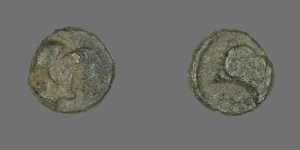 Coin Depicting the Goddess Athena, before 387 BCE. Creator: Unknown Coin Depicting the Goddess Athena, before 387 BCE. Creator: Unknown