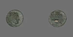Coin Depicting the Hero Herakles, 387-300 BCE. Creator: Unknown Coin Depicting the Hero Herakles, 387-300 BCE. Creator: Unknown