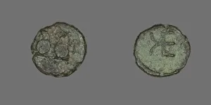 Coin Depicting Two Rams, about 400-310 BCE. Creator: Unknown Coin Depicting Two Rams, about 400-310 BCE. Creator: Unknown