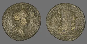Coin Portraying Emperor Septimius Severus, 193-211. Creator: Unknown Coin Portraying Emperor Septimius Severus, 193-211. Creator: Unknown