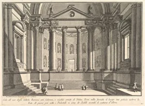 Colonnaded hall according to the custom of the ancient Romans, and niches adorned with Colonnaded hall according to the custom of the ancient Romans, and niches adorned with