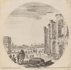 Colosseum and Arch of Constantine, 1646. Creator: Stefano della Bella Colosseum and Arch of Constantine, 1646. Creator: Stefano della Bella