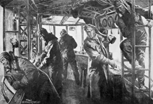 Command area on board a Zeppelin, German air fleet, First World War, 1917.Artist: Felix Schwormstadt Command area on board a Zeppelin, German air fleet, First World War, 1917.Artist: Felix Schwormstadt