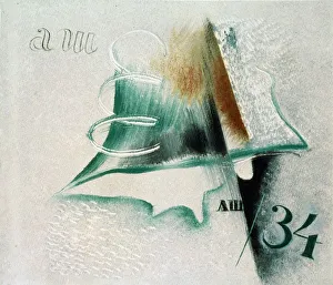 Composition with two letters, 1934. Artist: Shevchenko, Alexander Vasilyevich (1883-1948) Composition with two letters, 1934. Artist: Shevchenko, Alexander Vasilyevich (1883-1948)