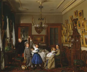 The Contest for the Bouquet: The Family of Robert Gordon in Their New York Dining-Room The Contest for the Bouquet: The Family of Robert Gordon in Their New York Dining-Room