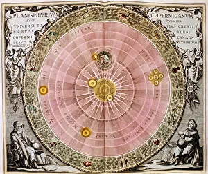 Copernican sun-centred (heliocentric) system of the universe, 1708 Copernican sun-centred (heliocentric) system of the universe, 1708