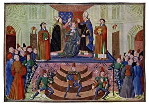 Images Dated 9th August 2006: The Coronation of Henry IV, 1399 (15th Century)Artist: Master of the Harley Froissart