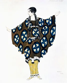 Costume design for a Ballets Russes production of Ravels Daphnis et Chloe, 1912. Artist: Leon Bakst Costume design for a Ballets Russes production of Ravels Daphnis et Chloe, 1912. Artist: Leon Bakst