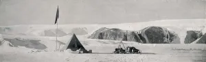 Couloir Cliffs, Granite Harbour, Showing the Camp Off the Piedmont Tongue, c1911, (1913) Couloir Cliffs, Granite Harbour, Showing the Camp Off the Piedmont Tongue, c1911, (1913)