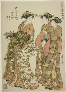 The Courtesan on PaThe Courtesan Toji of the Ogiya with Her Attendants Satoji and Uraji, f... 1784 The Courtesan on PaThe Courtesan Toji of the Ogiya with Her Attendants Satoji and Uraji, f... 1784