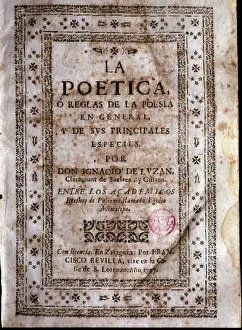 Cover of the first edition of La poetica (The Poetics) by Ignacio de Luzan Cover of the first edition of La poetica (The Poetics) by Ignacio de Luzan