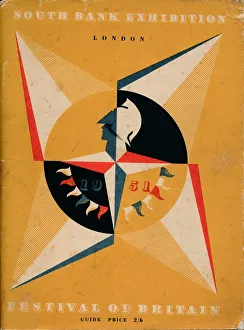 English Text Gallery: Front cover of a guide to the Festival of Britain, 1951