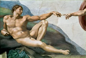 Prints of The Creation of Adam. Detail (Sistine Chapel ceiling in the Vatican), 1508-1512. Found in the collection of The Sistine Chapel, Vatican Vatican City Prints: The Creation of Adam, Sistine Chapel Ceiling Print