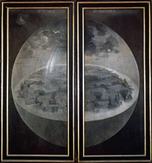 Hieronymus Bosch Gallery: The Creation of the World, closed doors of the triptych The Garden of Earthly Delights, c1500