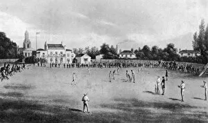 Images Dated 12th January 2008: A cricket match in progress at Kennington Oval, London, 1848 (1912)