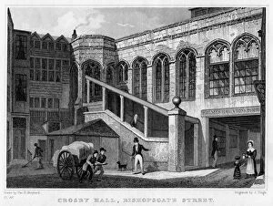 Images Dated 12th March 2009: Crosby Hall, Bishopsgate Street, City of London, 1830.Artist: J Tingle