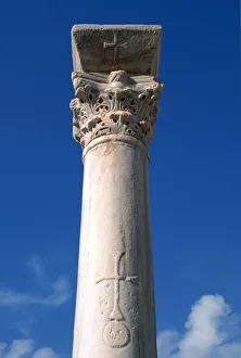 Cross inscribed on a column, Apollonia, Libya Cross inscribed on a column, Apollonia, Libya