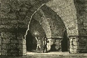 Late 19th Century Print of Christ Church Cathedral Crypt, Dublin
