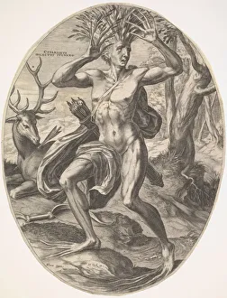 Cyparissus from set The Rural Gods, 1565. Creator: Cornelis Cort Cyparissus from set The Rural Gods, 1565. Creator: Cornelis Cort