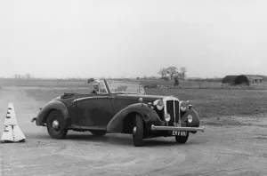 Daimler DB18 prototype on 1956 Thames Estuary Automobile Club Southend Rally. Creator: Unknown Daimler DB18 prototype on 1956 Thames Estuary Automobile Club Southend Rally. Creator: Unknown