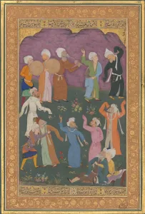 Dancing Dervishes, Folio from the Shah Jahan Album, recto: ca. 1610; verso: ca. 1530-50 Dancing Dervishes, Folio from the Shah Jahan Album, recto: ca. 1610; verso: ca. 1530-50