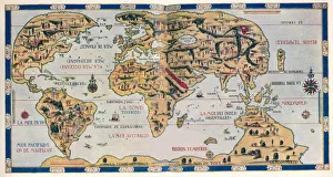 The Dauphin Map of the World, (1546), 1912. Artist: Pierre Desceliers The Dauphin Map of the World, (1546), 1912. Artist: Pierre Desceliers