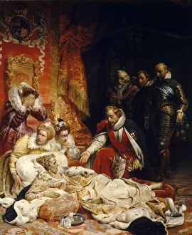 The Death of Elizabeth I, Queen of England. Artist: Delaroche, Paul Hippolyte (1797-1856) The Death of Elizabeth I, Queen of England. Artist: Delaroche, Paul Hippolyte (1797-1856)