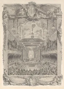 Decoration de la salle de spectacle construite a Versailles pour la representation de Decoration de la salle de spectacle construite a Versailles pour la representation de
