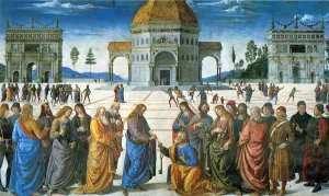 Delivery of the Keys to Saint Peter, 1481. Artist: Perugino (ca. 1450-1523) Delivery of the Keys to Saint Peter, 1481. Artist: Perugino (ca. 1450-1523)