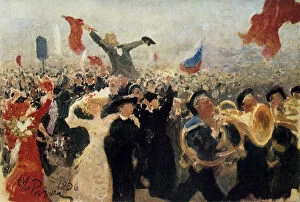 Images Dated 11th November 2005: The Demonstration of 17th October, 1905, c1900-1930. Artist: Il ya Repin