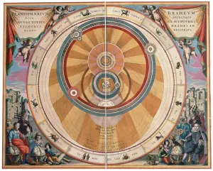 Depiction of the Geo-Heliocentric Universe of Tycho Brahe, 17th century Depiction of the Geo-Heliocentric Universe of Tycho Brahe, 17th century