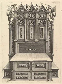 Design for a bed, 1527. Creator: Daniel Hopfer Design for a bed, 1527. Creator: Daniel Hopfer