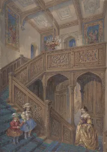 Design for a Jacobean-style Staircase (recto); Architectural Element Design (verso), ca Design for a Jacobean-style Staircase (recto); Architectural Element Design (verso), ca