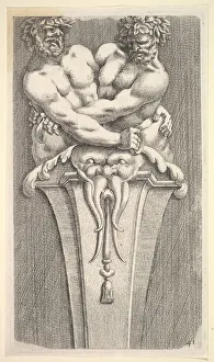 Design for a Term with Two Bacchic Figures, from: Curieuses recherches de plusieurs beaus Design for a Term with Two Bacchic Figures, from: Curieuses recherches de plusieurs beaus
