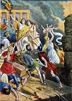 Destruction of Numancia at the siege of the Roman army led by Scipio The African, 133 bC Destruction of Numancia at the siege of the Roman army led by Scipio The African, 133 bC