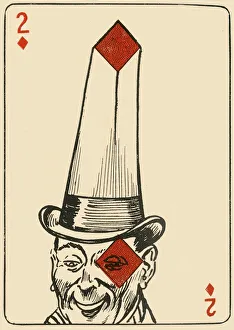 The two of diamonds as a basis for a comic minstrel, 1910. Creator: A Hogg The two of diamonds as a basis for a comic minstrel, 1910. Creator: A Hogg