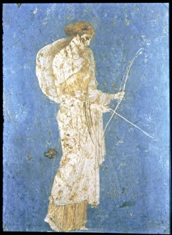 Paintings Collection: Diana the Huntress, fresco from the house Stabia at Pompeii