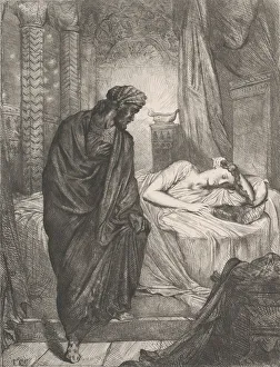 Yet she must die: plate 11 from Othello (Act 5, Scene 2), etched 1844, reprinted 1900 Yet she must die: plate 11 from Othello (Act 5, Scene 2), etched 1844, reprinted 1900