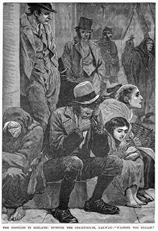 The Distress in Ireland: Outside the Courthouse, Galway - Waiting for Relief, 19th century The Distress in Ireland: Outside the Courthouse, Galway - Waiting for Relief, 19th century