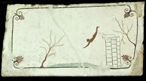 Paintings Gallery: The Diver. Tomb of the Diver (Tomba del Tuffatore), ca 470 BC. Creator: Classical Antiquities