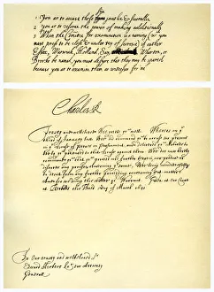 Documents signed by Charles I, c1641.Artist: King Charles I Documents signed by Charles I, c1641.Artist: King Charles I