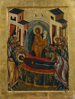 Images Dated 2nd April 2014: The Dormition of the Virgin. Artist: Russian icon