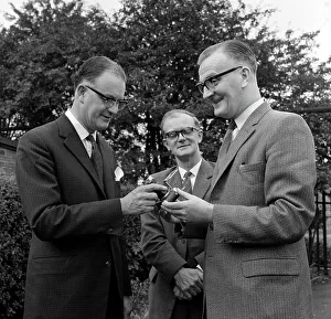 Dr Lowe of ICI being presented with a camera, Denaby Main, South Yorkshire, 1962 Dr Lowe of ICI being presented with a camera, Denaby Main, South Yorkshire, 1962
