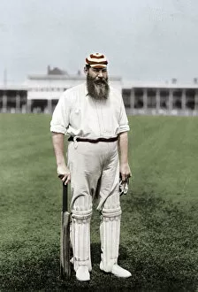 Colorised Gallery: Dr WG Grace, English cricketer, playing for London County Cricket Club, c1899. Artist: WA Rouch