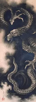 Hokusai Gallery: The Dragon among Clouds, 1849. Creator: Hokusai, Katsushika (1760-1849)